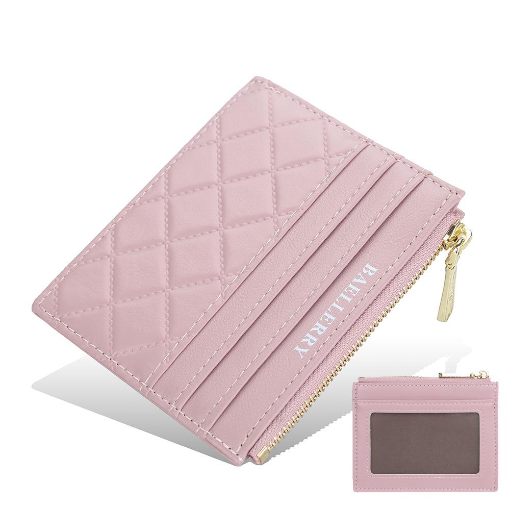 Women's Fashion Short Wallet Pu Leather Card Holder Ladies Mini Multi-card Zipper Coin Purse with Front Pocket
