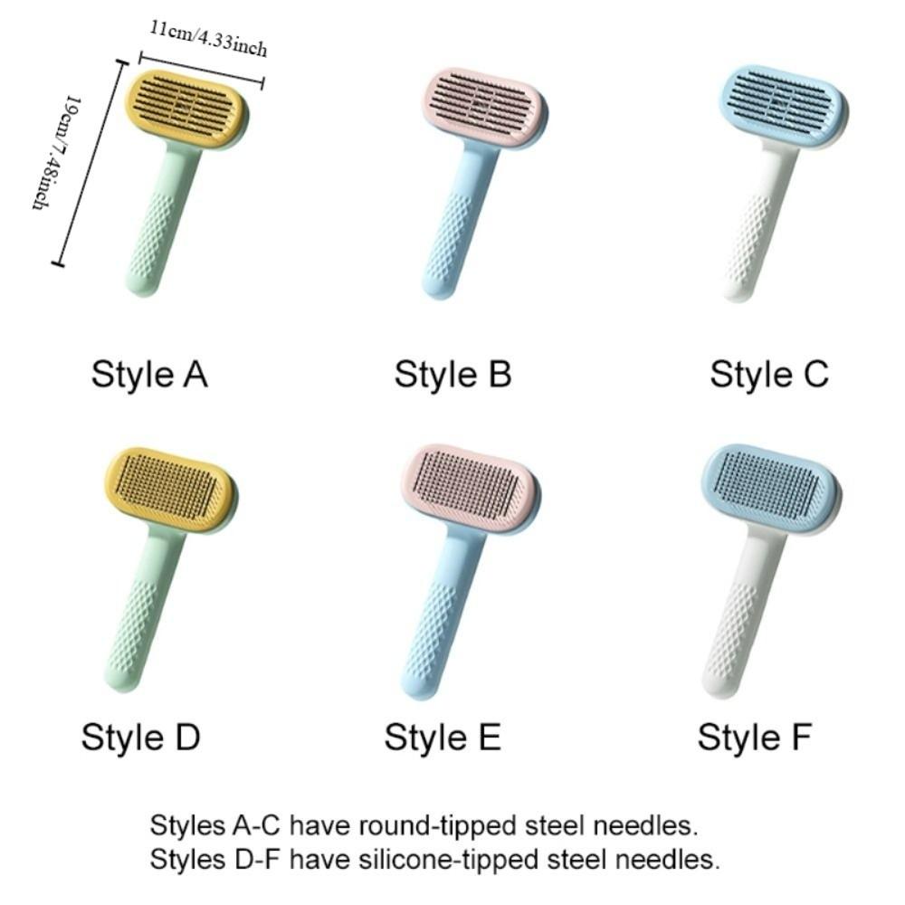 Self-Cleaning Pet Needle Comb Stainless Steel Dog Hair Remover Pet Massage Comb  Bath