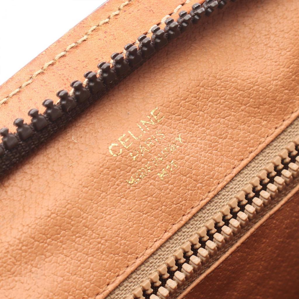 Used CELINE Macadam business bag clutch bag PVC coated canvas leather Brown Used Women