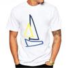 Create A Sailing Boat With A Few Simple Lines T-Shirt New Summer Men Short Sleeve Hip Hop Boy Casual Tees Sail Boat Print Tops