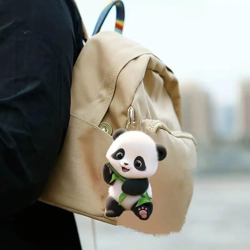 Cute Acrylic Cartoon Panda Hanging Ornament For Stylish Auto Interior Design