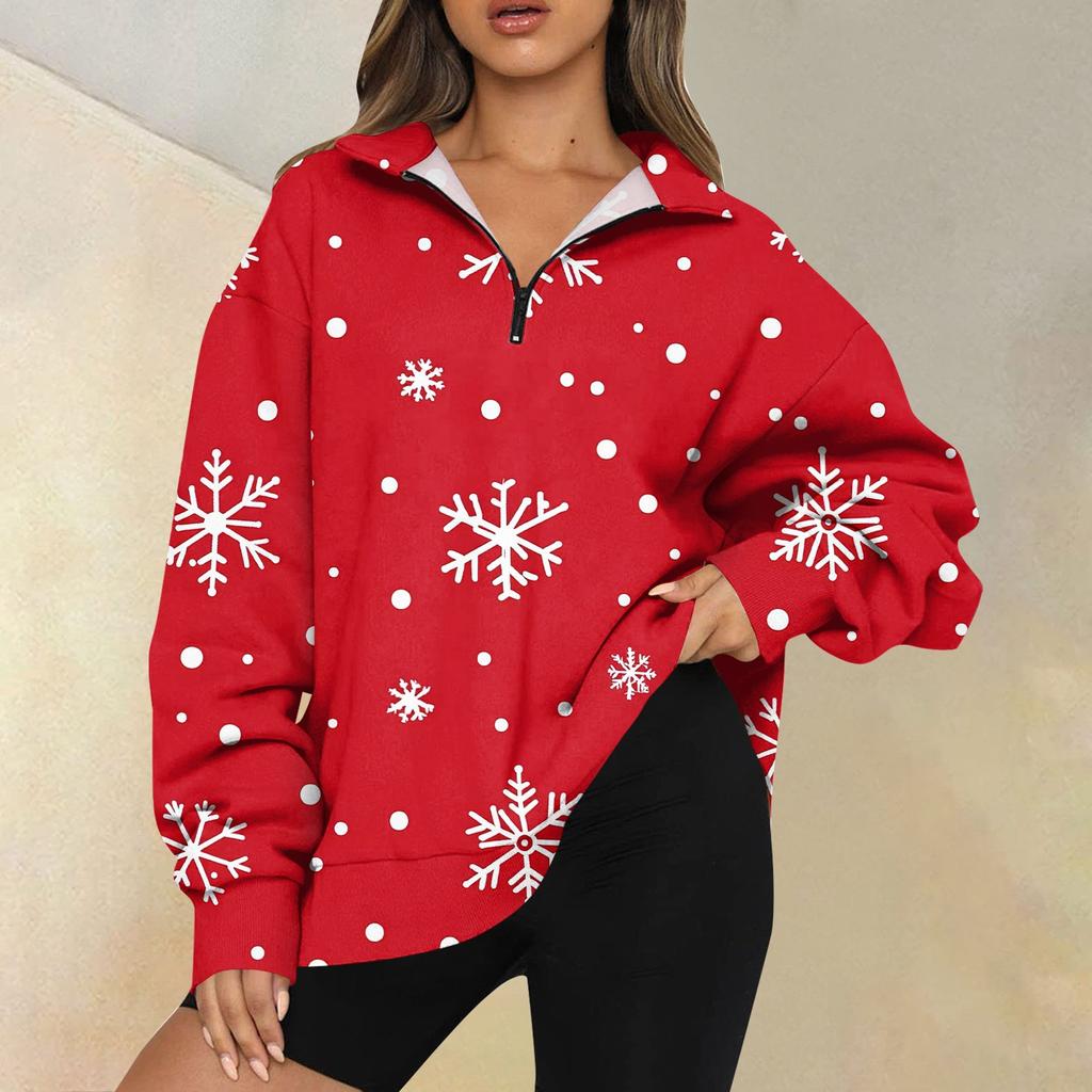 Женская повседневная мода с длинным рукавом и принтом, свободный свитшот на молнии