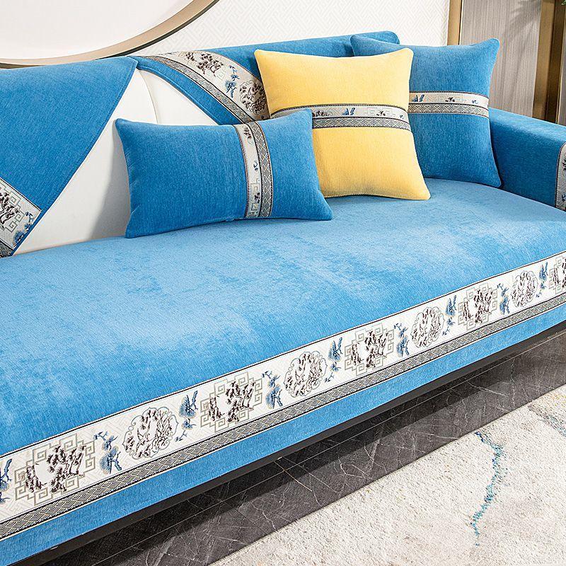 Luxury Chinese Style Sofa Covers Solid Chenille Anti-slip Couch Cushion for Living Room Sofas Universal Armchair Slipcover Towel