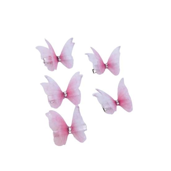 Yousheng 5 шт., заколки для волос с декором в виде бабочек для девочек, двухсторонние заколки для волос с 3D-дизайном в виде бабочек, противоскользящие заколки для волос, инструмент для укладки волос