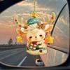 Christmas Car Charm 2D Acrylic Keychain Santa Reindeer Car Mirror Hanging Ornament Festive Decor for Home Tree