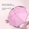 Automated 3 Fold Umbrella UV Protection Windproof Compact Folding Rain Sun Shelter for Business Travel