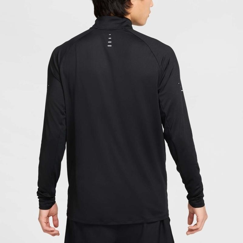 Nike Мужская дышащая футболка-лонгслив Stride HZ Midlayer с воротником-стойкой Черная HV2181-010
