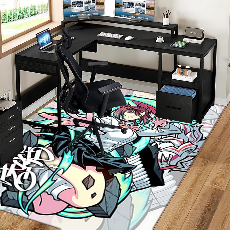 1pc Anime Cartoon Design Office Chair Mat - Lidar Arto - Non-Slip Carpet for Home Decor, Gaming Room, Seasonal Gift.U068