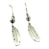 [P7765] - Серебристые дизайнерские серьги из стали «Бохо» (индийские перья) - 19х4 мм.