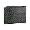 Coach L-Zip 33 Monogram Coated Canvas And Calfskin Laptop Briefcase Zipper Folder Clutch Men bags Charcoal C3144-QBCHR
