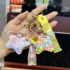 Acrylic Jelly Beans Oil-Filled Quicksand Star Keychain Pendant