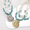 European and American Beach Holiday Wind Conch Pendant Necklace Summer Fresh Pearl Gravel Multilayer Necklace