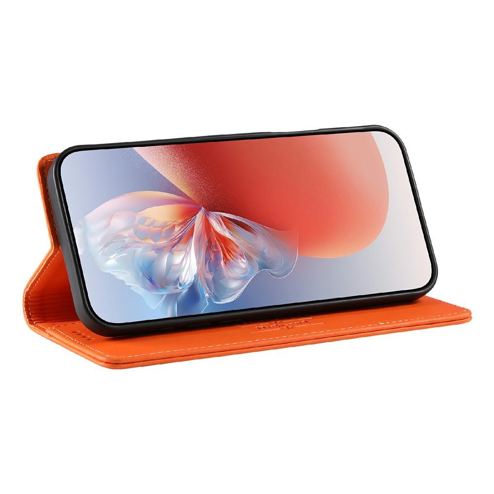 Wallet Case for 17 Ultra - Leather/PU, Orange, With Card Holder