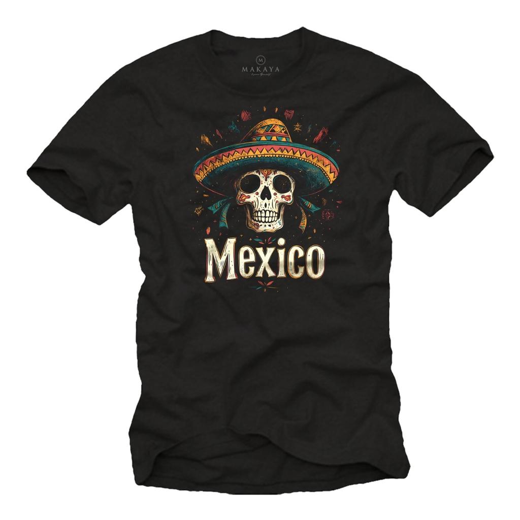 Men's Mexican Logo T-Shirt - Mexican Motif Skull Mexico Mexico-