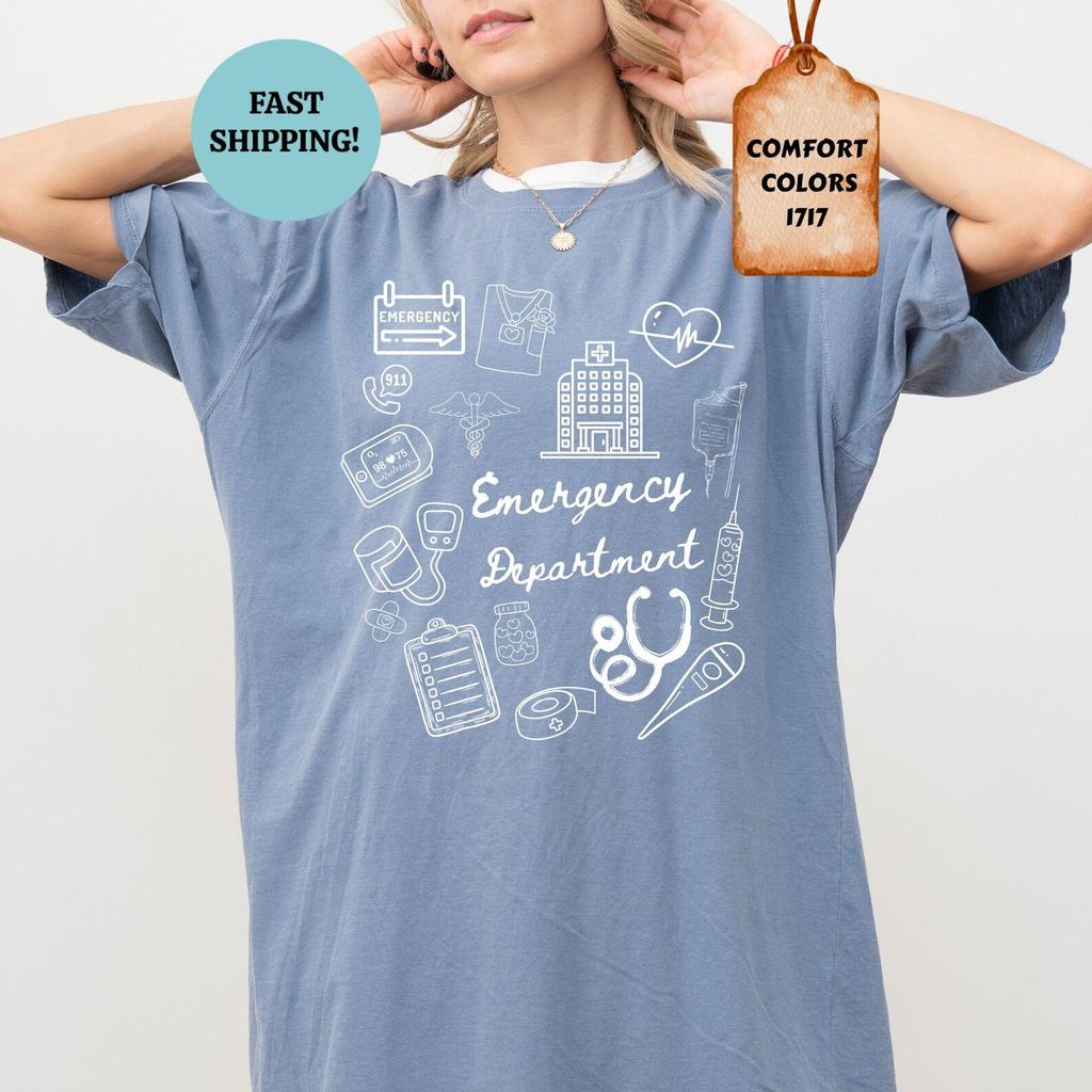 Comfort Colors Emergency Department Shirt, ER Nurse Gift Tee, Emergency Room Staff T-Shirt