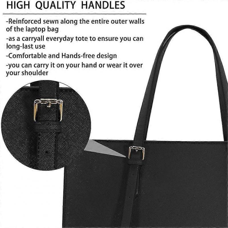 Large Capacity Handbag Shoulder Bag Women's Laptop Bag Waterproof Lightweight Leather 15.6" Laptop Handbag Business Office Briefcase