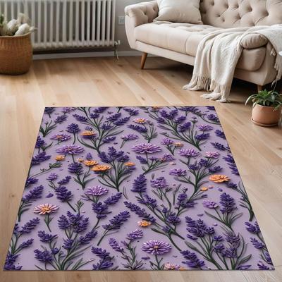 Лаванда , Цветок Винтаж, Фиолетовый, Цветочный Декор для Кухни, Декор Букета из Сушеной Лаванды, Фиолетовая Гостиная, Современный Ковер