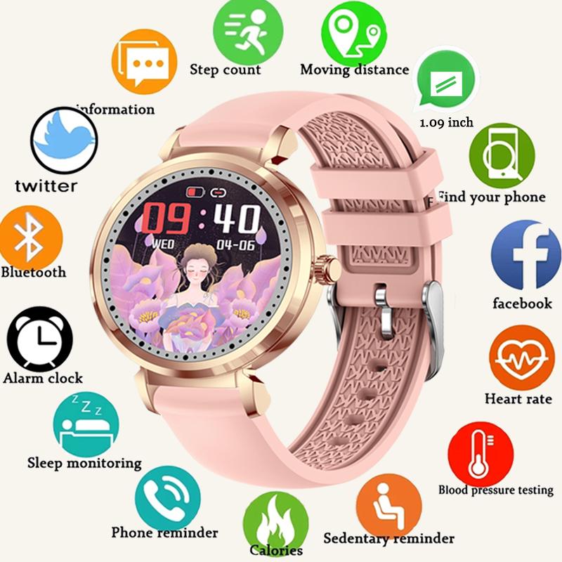 Chibear Fashion 1.09 Hd цветной экран женские умные часы мульти спортивный режим умные часы женские Ip68 водонепроницаемый фитнес-трекер