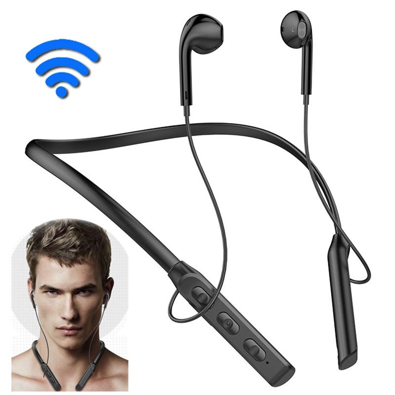 Bluetooth наушники с шейным ремешком, стерео беспроводные наушники-вкладыши, магнитные спортивные наушники с микрофоном для смартфона