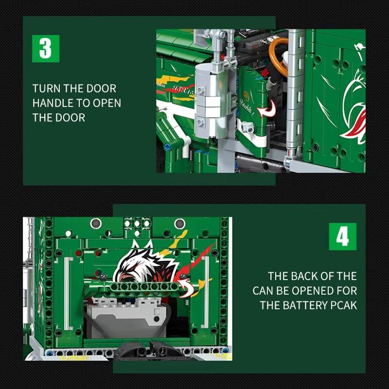 2105 шт. Сделай сам Модель передней части грузовика-прицепа Строительные блоки MOC Технический образовательный сборочный игрушечный конструктор для мальчиков Праздничные подарки