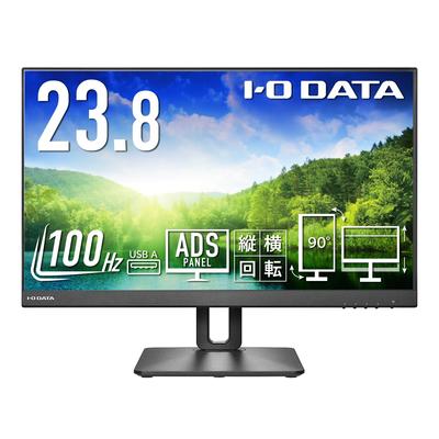 Монитор IODATA дюймов 100 Гц Full HD ADS Панель Черный x 3 года 23.8 (HDMI 2/DisplayPort/Регулировка высоты/Вертикальное/Горизонтальное вращение/VESA