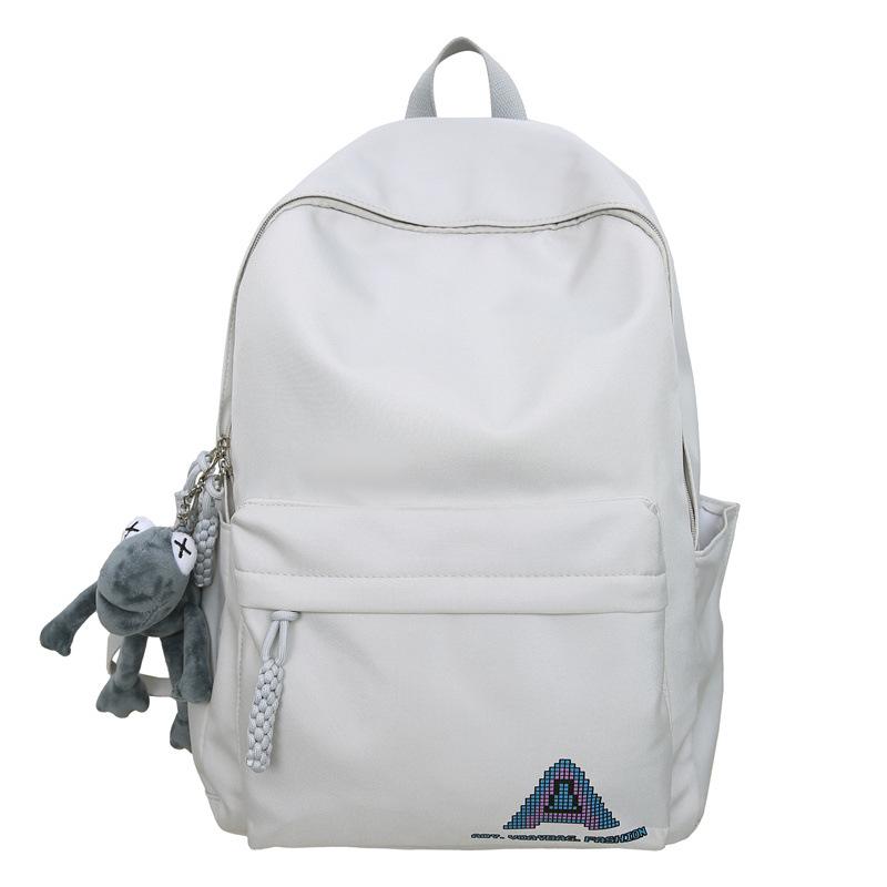 Студенческая школьная сумка, женский рюкзак большой емкости, однотонный мужской рюкзак