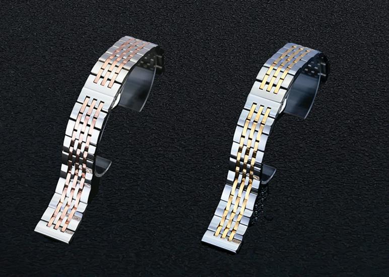 Семь-звенный браслет для часов из нержавеющей стали для Tissot T41, Застежка 12-24 мм
