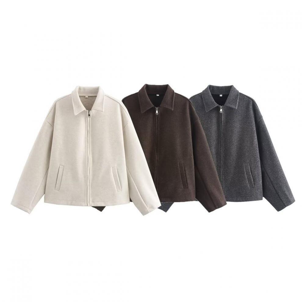 Европейская и американская женская ретро-куртка с лацканами и коротким подолом