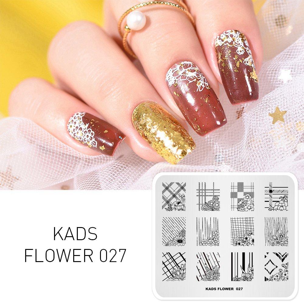 kads 53 Flower Series Nail Stamping Plates DIY Manicure Stamping Plate for Nail Art Template Nail Art Stamp Plates