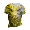 Men‘s T-Shirts 3D Dragon Print Short Sleeve Casual O Neck Pullover Street Outdoor Tops Tee Outdoor Sportshirt Oversized Clothing