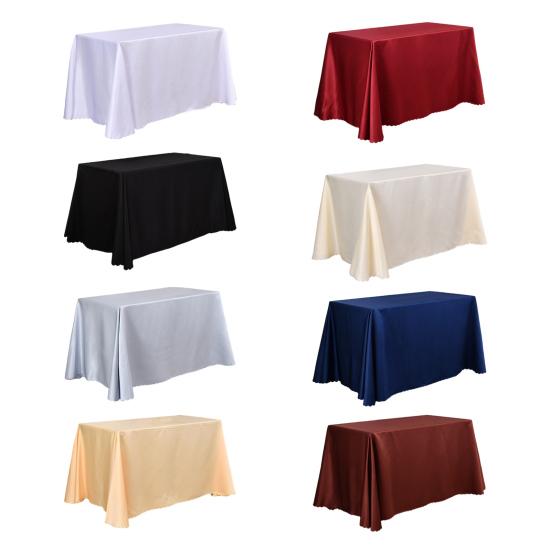 Solid Color Design Wrinkle-Resistant Lace Detail Conference Room Table Cover