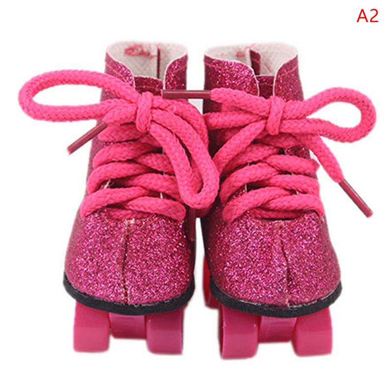 Кукольные роликовые коньки, блестящие туфли, коньки для 18-дюймовой куклы, аксессуары для самостоятельного изготовления, игрушки