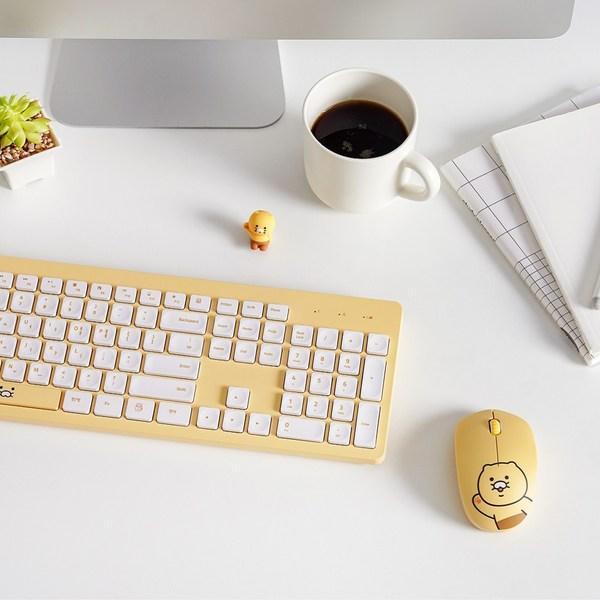 Kakao Friends Набор беспроводной клавиатуры и мыши Chunsik Ryan, набор Chunsik, набор Lion