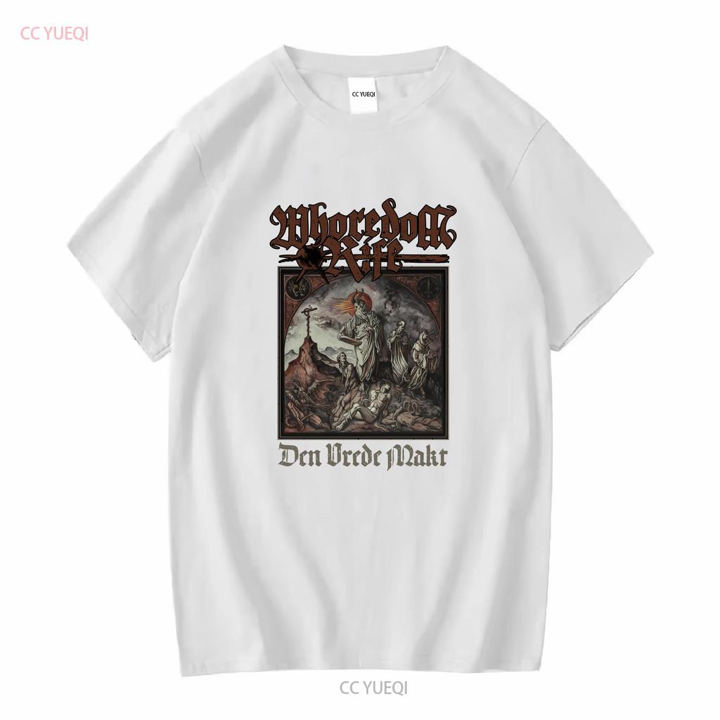 WHOREDOM RIFE Den Vrede Makt T Shirt vintage Washed Stylish Soft designer clothes streetwear Slightly Casual Comfortable