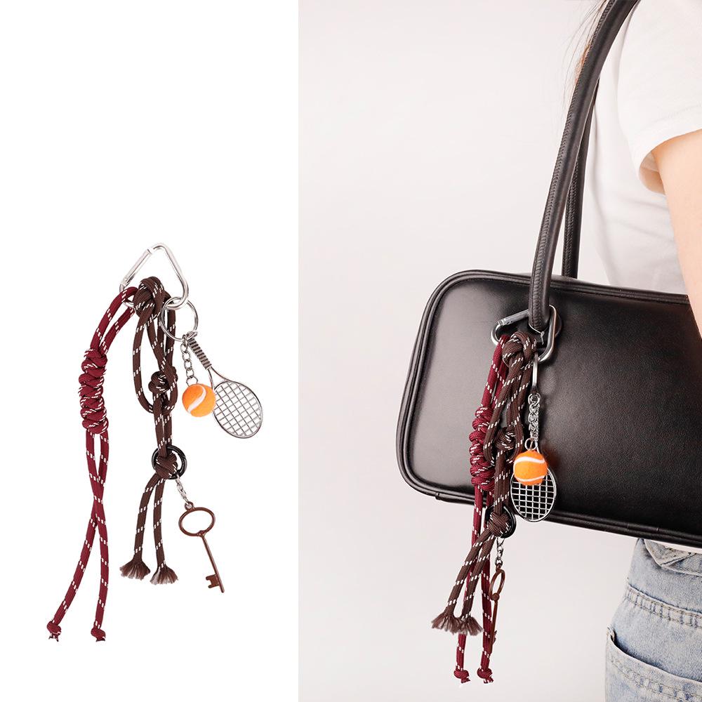 Miu-Style Woven Rope Camera Golf Bag Keychain Pendant - Trendy and Versatile Gift