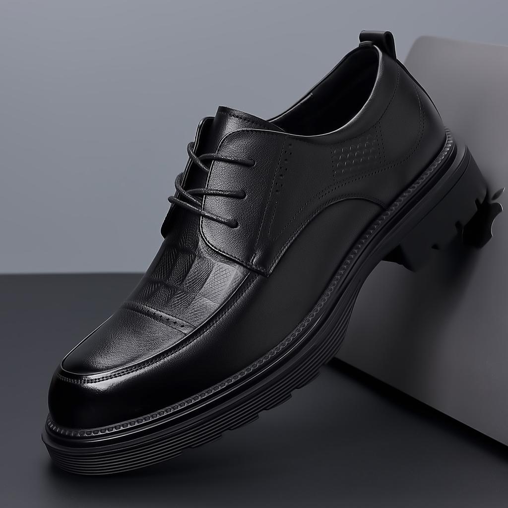 Fashion Autumn Business Genuine Leather Shoes for Men Commuter Platform Lace-up Dress Shoes Male Fashion Casual Black Designer Shoe Man