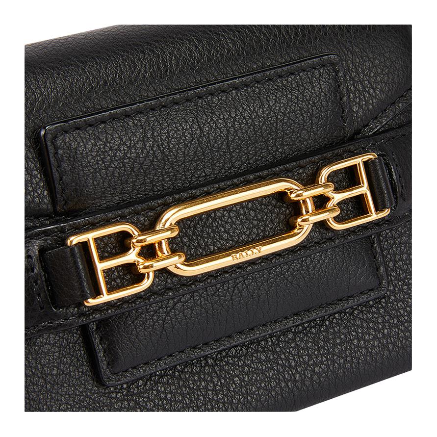 Bally Классическая однотонная модная сумка через плечо с клапаном и кожаной цепочкой для commuters Женские сумки Черный 6237095