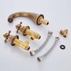 Antique Brass Basin Faucets Classic Bathroom Sink Faucet Double Cross Handle 3 Holes Bathbasin Counter Mixer Taps
