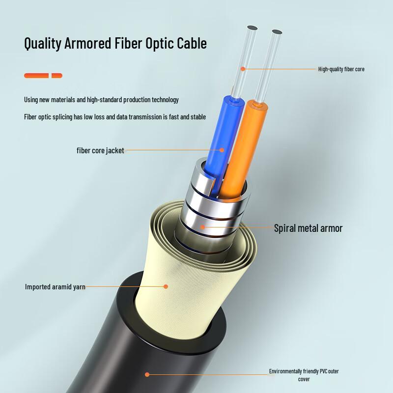 Dasheng Optic Telecom-Grade Outdoor Armored Single-Mode Fiber Patch Cable