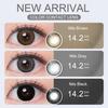 (0,00~-6,00)Цветные контактные линзы Контактные линзы 14.2-14.5 мм контактные линзы градуированные черные