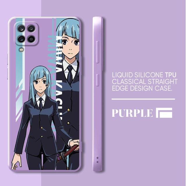 Luxury Case For Samsung Galaxy A21s A71 A50 A01 A31 A03s A11 A02 A51 A70 M02s Anime Jujutsu Kaisen Tpu Square Liquid Cover
