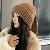 Корейская новая осенне-зимняя шапка для женщин, милая вязаная шерстяная шапка с косичками, однотонная универсальная зимняя шапка от холода