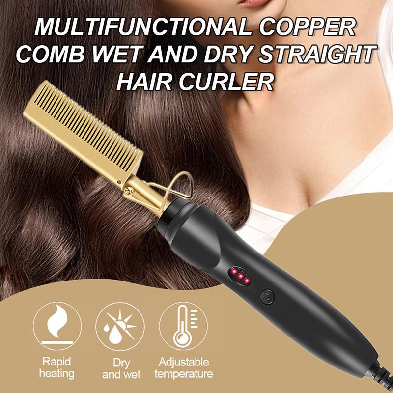 Portbale Hot Comb Straightener Electric Hair Straightener Private Label Hot Comb Electric Hot Comb for Wigs