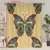 2PCS- Hand-painted Butterfly - Printed Curtain - Polyester Material - Suitable for Bedroom, Living Room, Study Private Space