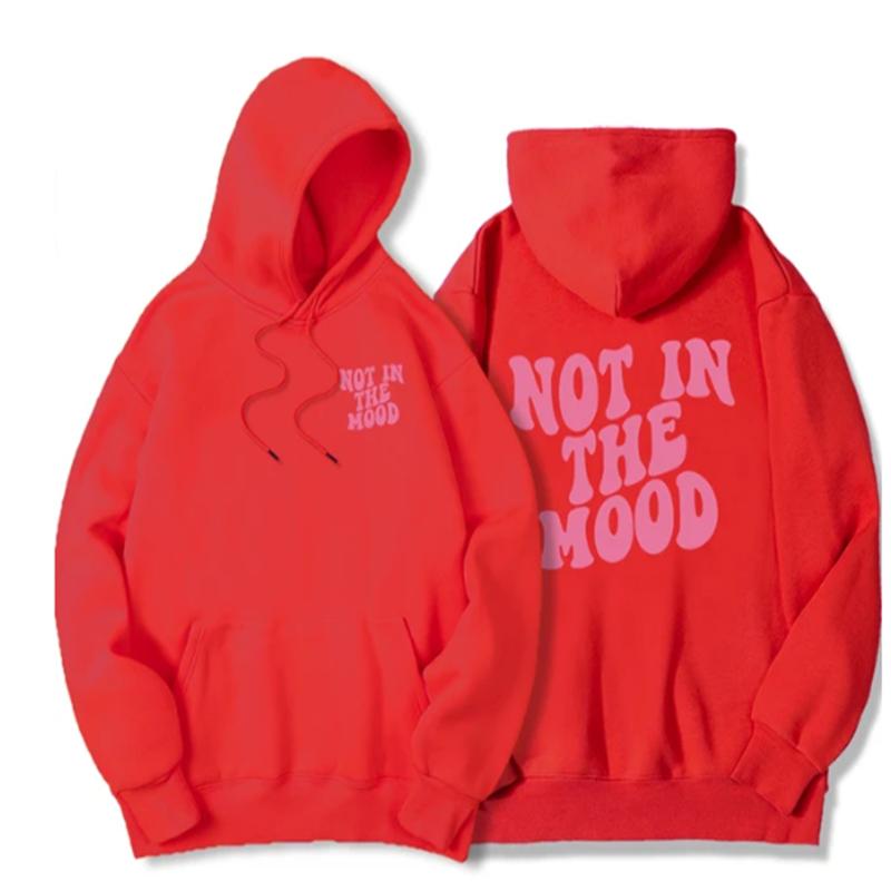 Толстовка с капюшоном Not In The Mood Printed для мужчин Harajuku Fashion Quality Hoody Fleece Casual Soft Sweatshirt Autumn Oversize Sportswears