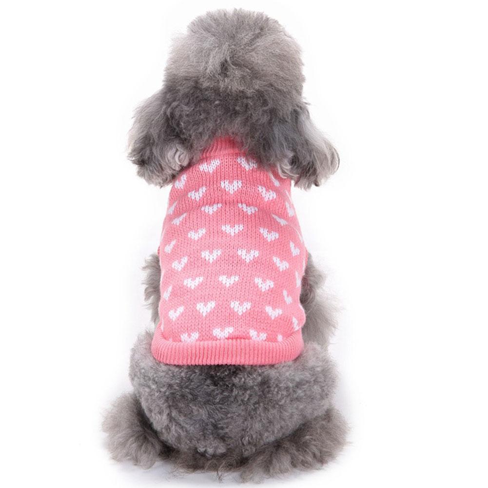 Зимний теплый свитер для домашних животных с рисунком в виде сердца для маленьких и милых животных, а также для осенне-зимней одежды для домашних животных J8R3