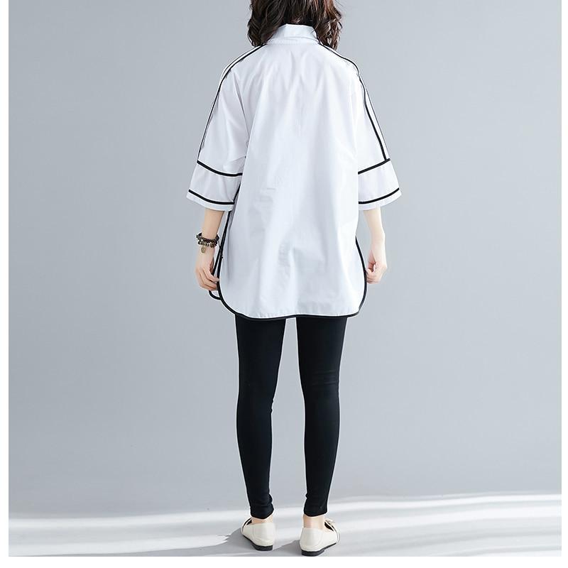 Dimanaf Женская блузка больших размеров, рубашки, летние офисные женские топы, туника большого размера, хлопковая свободная повседневная женская одежда, новинка 2021 года