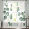 Акварельные листья, художественные прозрачные шторы для спальни, гостиной, вуаль, оконные шторы, тюлевые шторы для детской комнаты