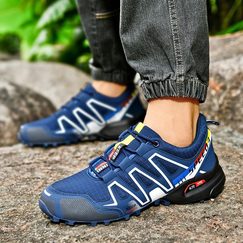 Мужские кроссовки для походов на открытом воздухе, скалолазание, треккинг, походы, походы, горный велосипед, плоская спортивная обувь для велоспорта, дышащая