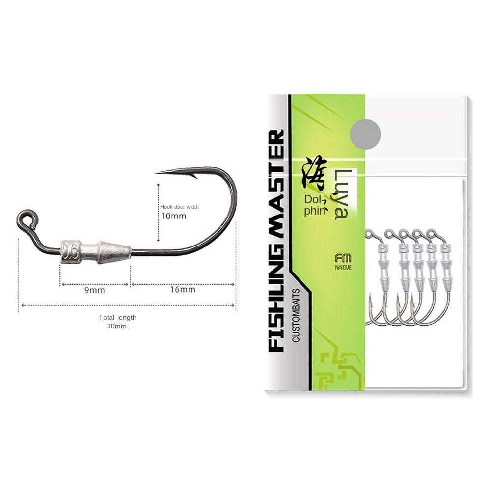 5 шт. крючки для джиг-головок для спорта на открытом воздухе, противоскользящие крючки с зазубринами для мягких пластиковых приманок